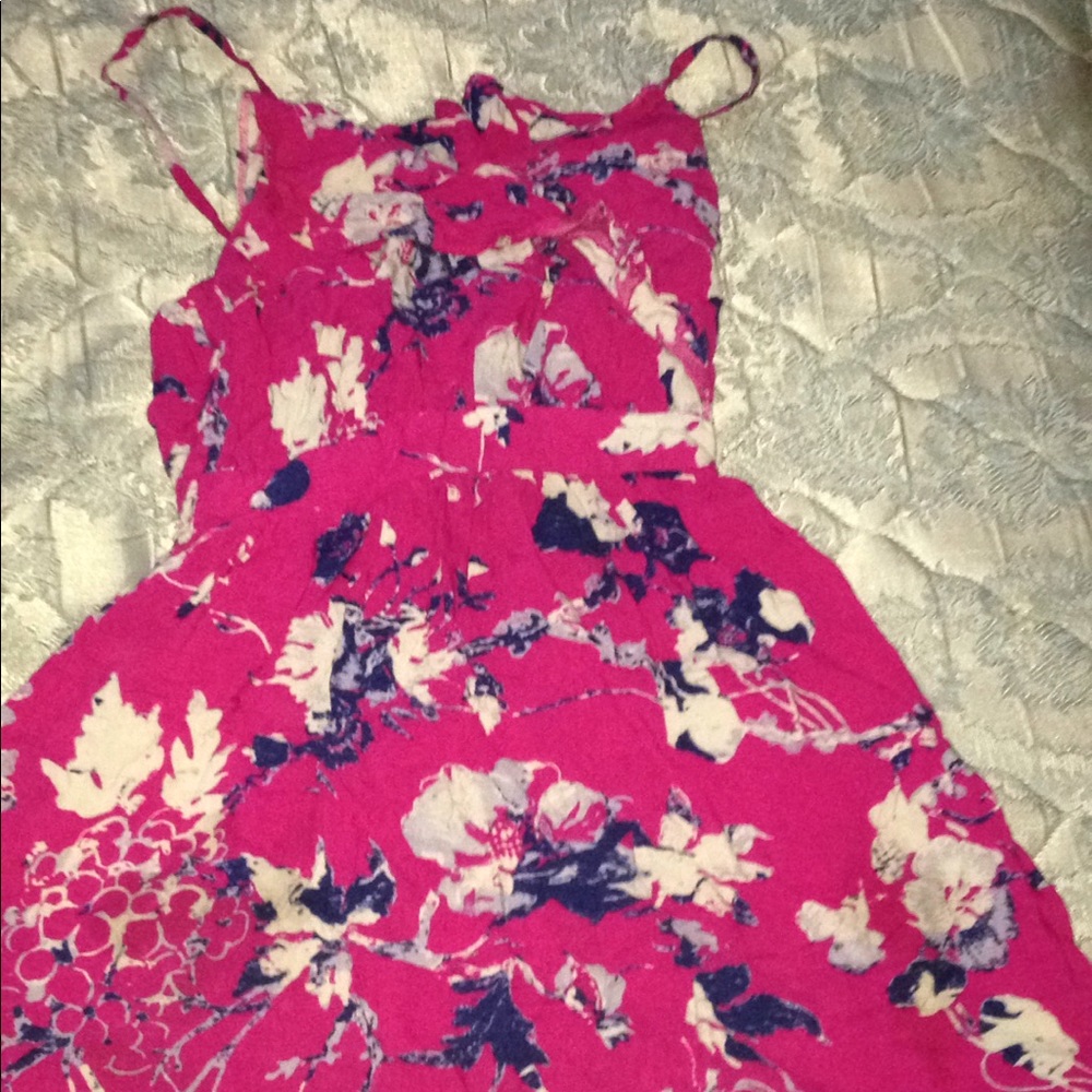 Pretty pink white and blue flowery dress